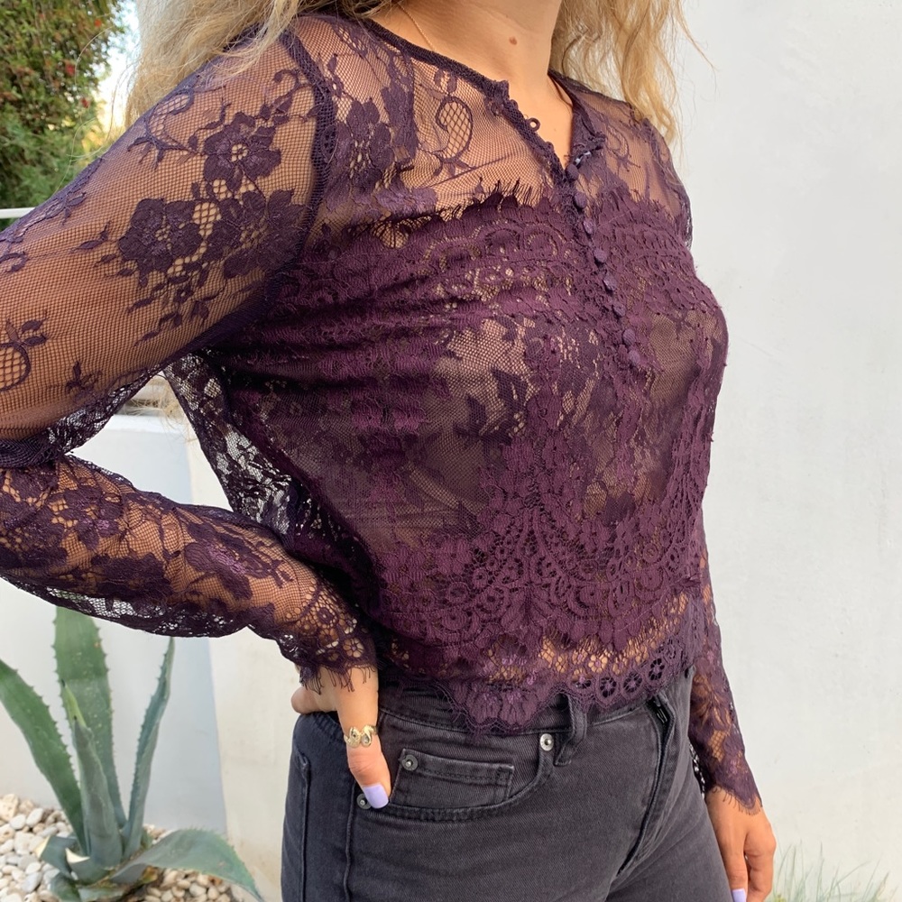 Deep purple laced blouse